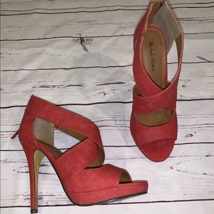 High heel coral shoes